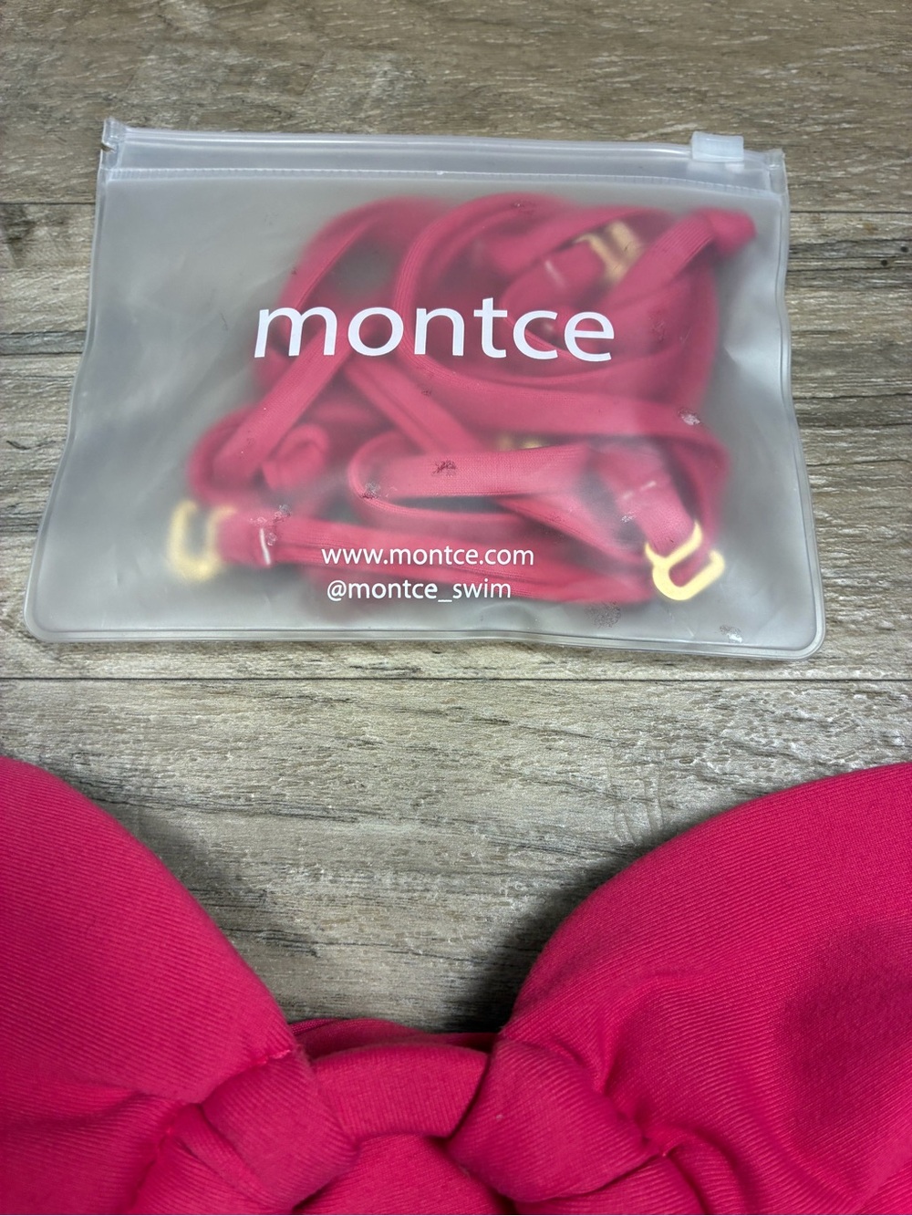 Montce Tori Ties Raspberry Bandeau Bikini Top - Picture 4 of 12